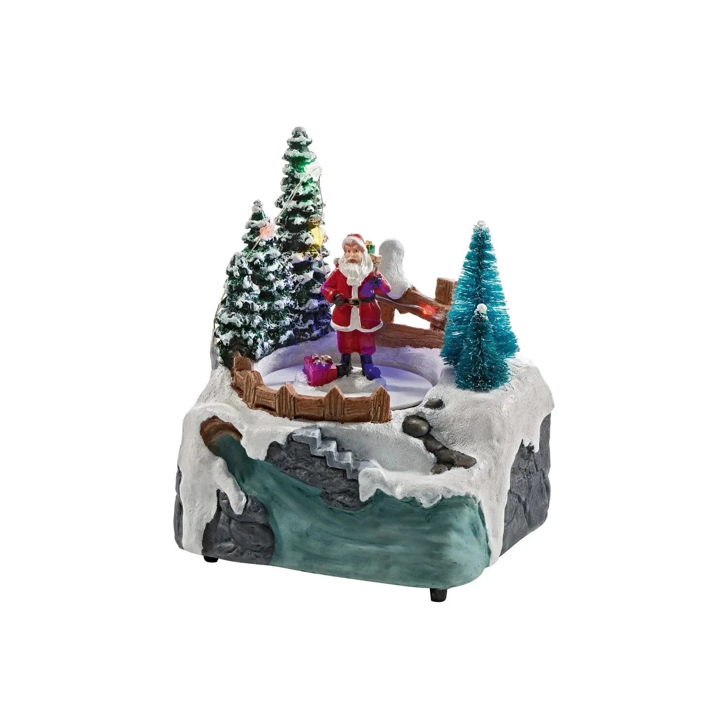 LED Christmas Village Santa with Gifts – 6 Piece Timmer Set